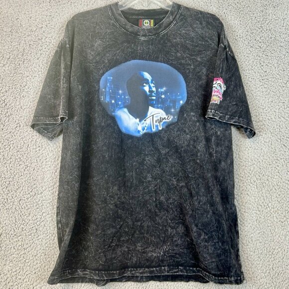 Cross Colours x Tupac City Lights T-Shirt Size Medium 50th Year Hip Hop Rap Tee - Picture 1 of 6